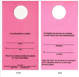 Notice to Contact Department Door Hanger
