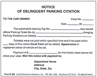 Delinquent Parking Citation