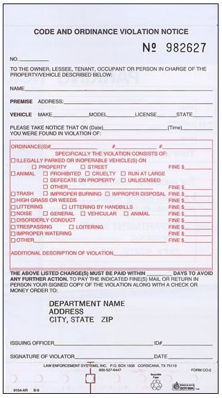 Code and Ordinance Form (2-part)