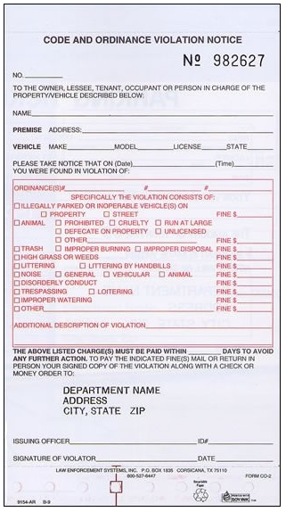 Code and Ordinance Form (2-part)