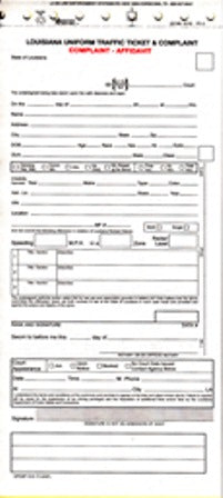 Louisiana Uniform Traffic Summons