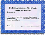 Perfect Attendance Certificate