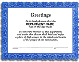 Greetings Certificate