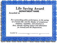 Life Saving Award Certificate