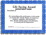 Life Saving Award Certificate