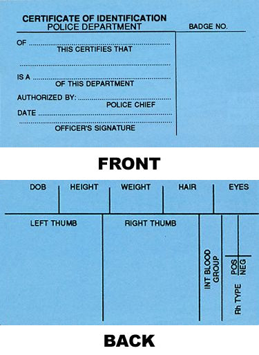 Police I.D. Card