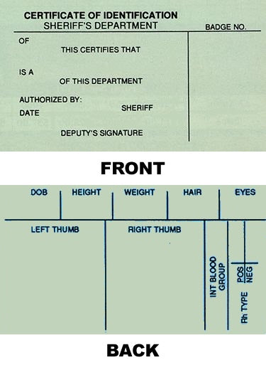 Sheriff's I.D. Card