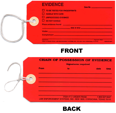 Warning Evidence Tag