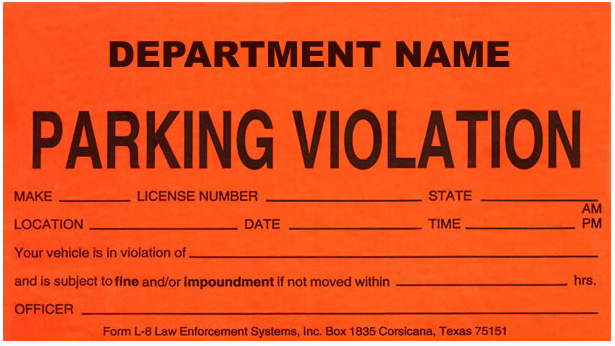 Parking Violation Peel & Stick Label