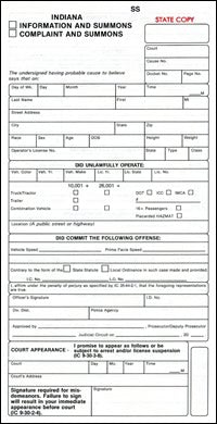 Indiana Information & Summons