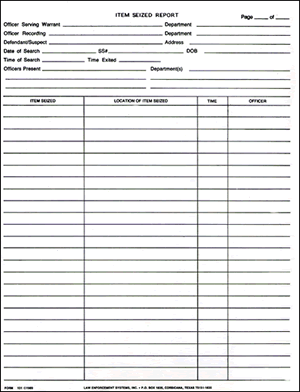 Item Seized Report (single)