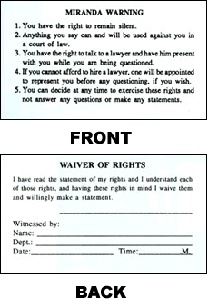 Miranda Card