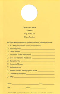 Officer Dispatched Door Hanger - With Imprint