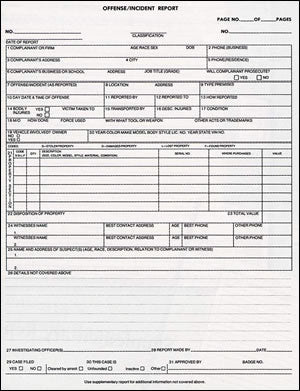Offense/Incident Report (single)