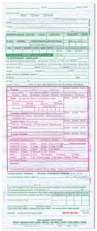Ohio Uniform Traffic Ticket