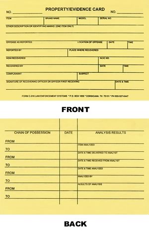 Property Evidence Card