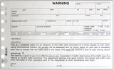 Warning Traffic (2-part carbonless)