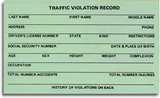 Traffic Violation Card