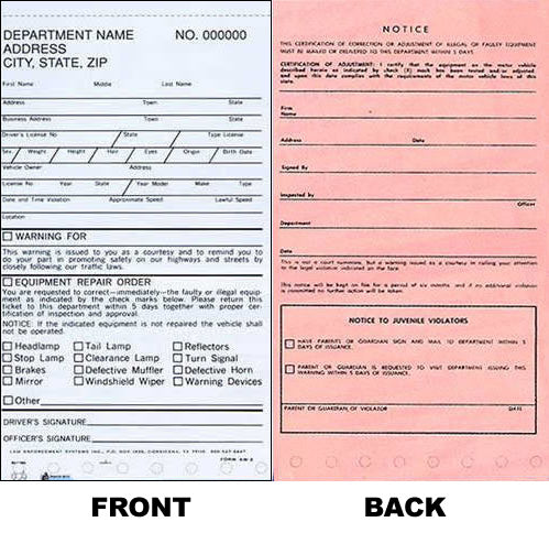 Warning Notice (2-part carbonless)